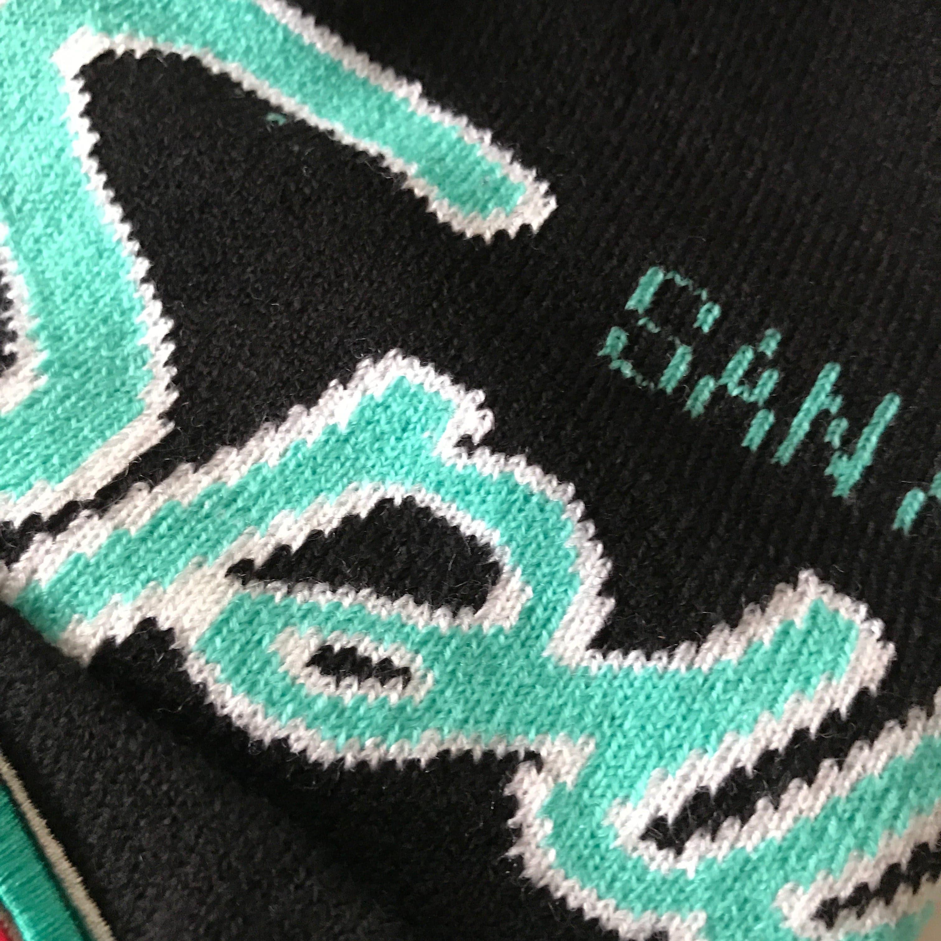 Mitchell And Ness Beanies San Antonio Spurs Mitchell & Ness NBA Script Burst Pom Knit Beanie - Black