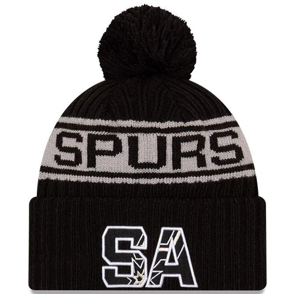 New Era Beanies San Antonio Spurs New Era NBA 2021 Draft Pom Knit Beanie - Black