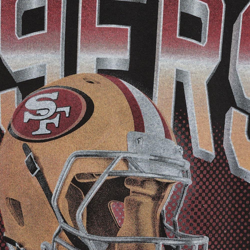 Majestic Athletic T-Shirts San Francisco 49ers Majestic NFL 3D Helmet Vintage Muscle T-Shirt - Faded Black