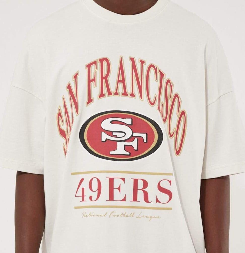 Majestic Athletic T-Shirts San Francisco 49ers Majestic NFL Vintage Arch Oversized T-Shirt - Vintage White