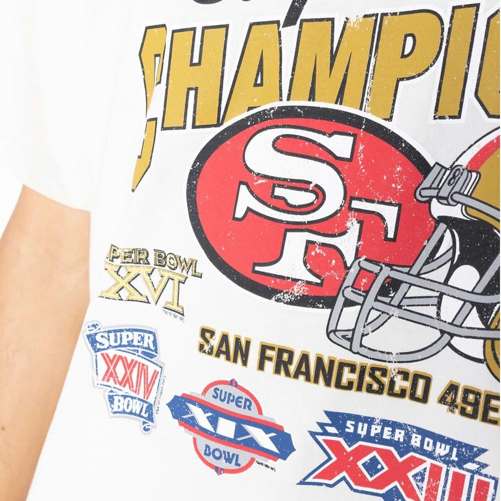 Mitchell And Ness T-Shirts San Francisco 49ers Mitchell & Ness NFL 5 x Champs Vintage T-Shirt - Vintage White