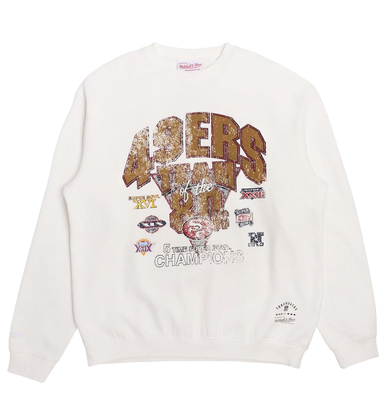 Mitchell And Ness Jumpers San Francisco 49ers Mitchell & Ness NFL 80's Champs Vintage Crew Jumper - Vintage White