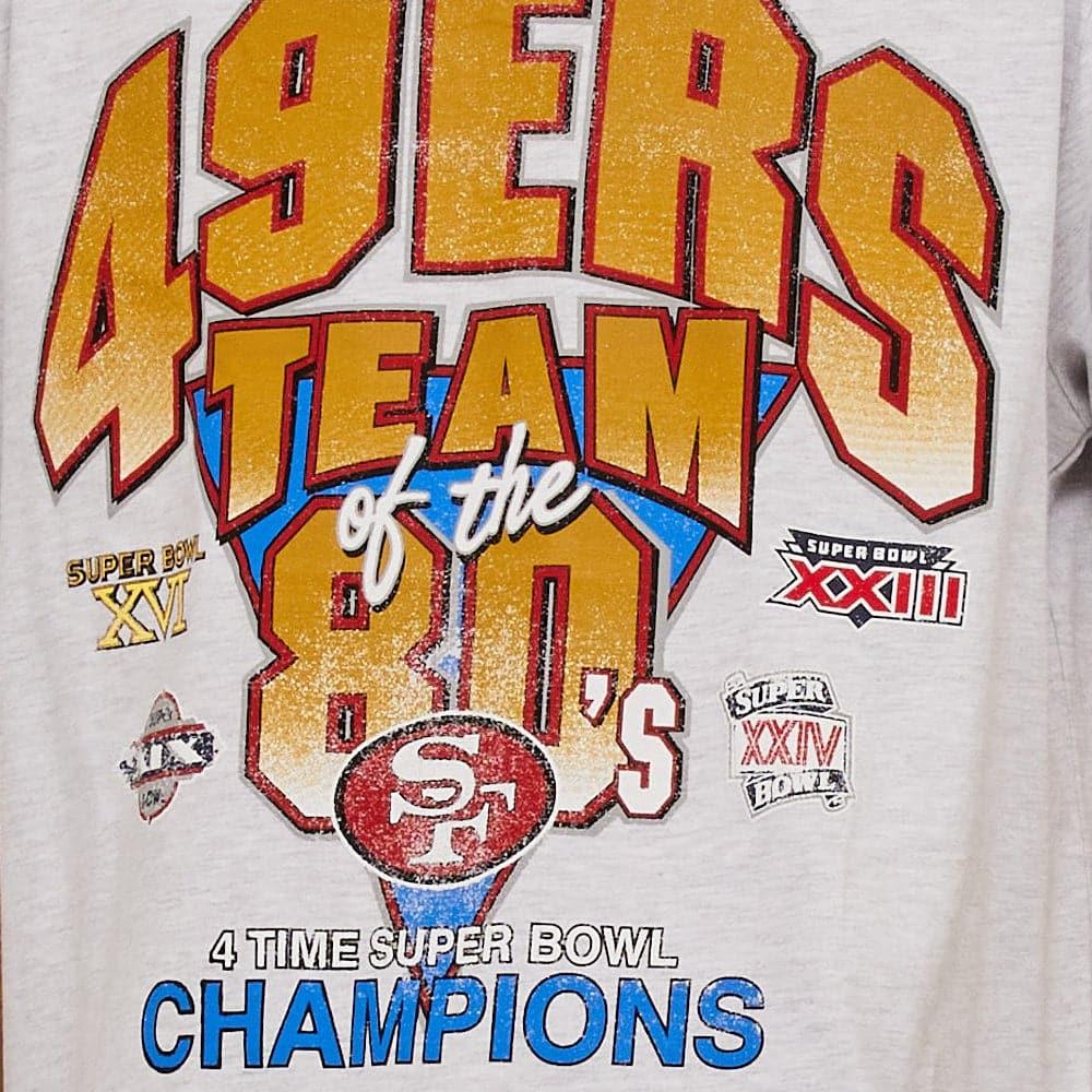 Mitchell And Ness T-Shirts San Francisco 49ers Mitchell & Ness NFL 80's Champs Vintage T-Shirt - White Marle