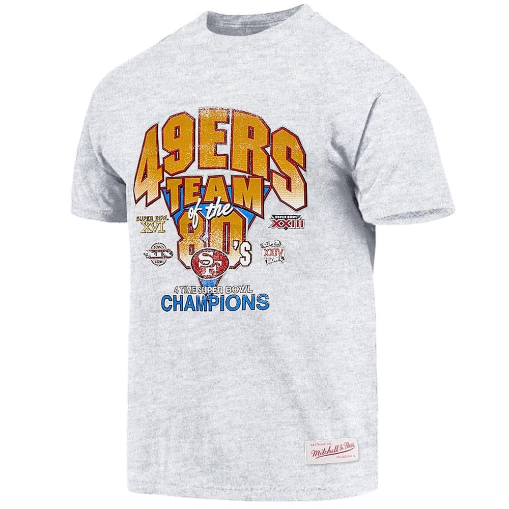 Mitchell And Ness T-Shirts San Francisco 49ers Mitchell & Ness NFL 80's Champs Vintage T-Shirt - White Marle