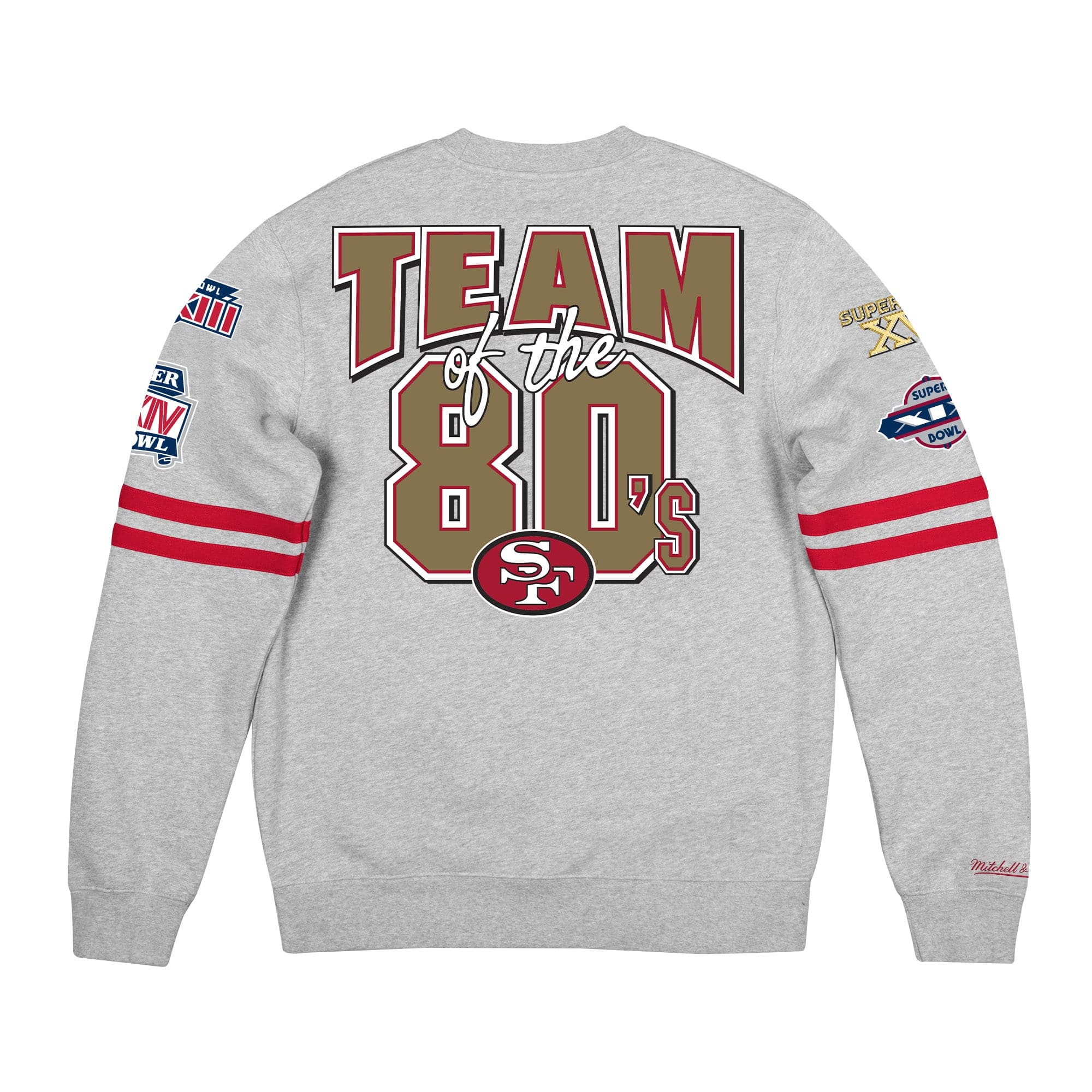 Mitchell And Ness Jumpers San Francisco 49ers Mitchell & Ness NFL All Over Champs Premium Crew Jumper - Grey