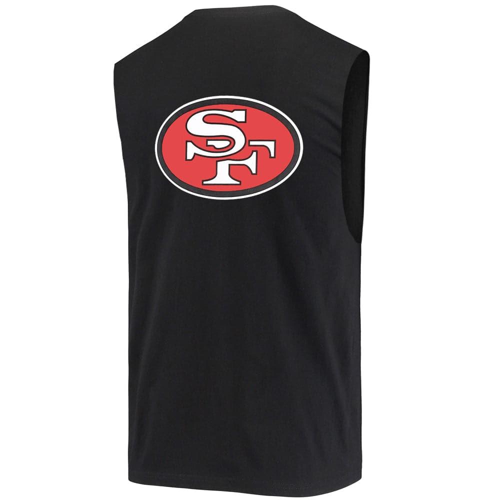 Mitchell And Ness T-Shirts San Francisco 49ers Mitchell & Ness NFL Retro Repeat Muscle T-Shirt - Black