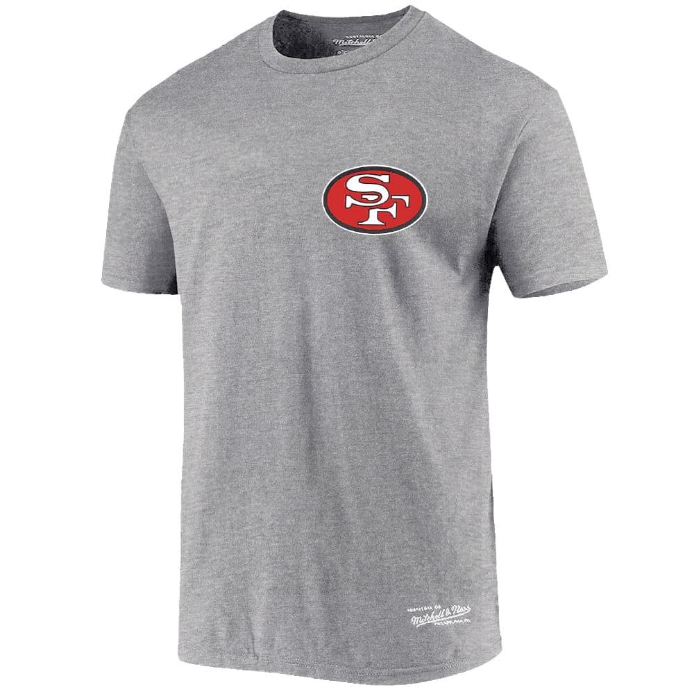 Mitchell And Ness T-Shirts San Francisco 49ers Mitchell & Ness NFL Retro Repeat T-Shirt - Grey Marle