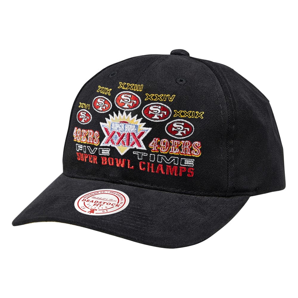 Mitchell And Ness Caps San Francisco 49ers Mitchell & Ness NFL Super Bowl Champs Deadstock Snapback Hat - Black