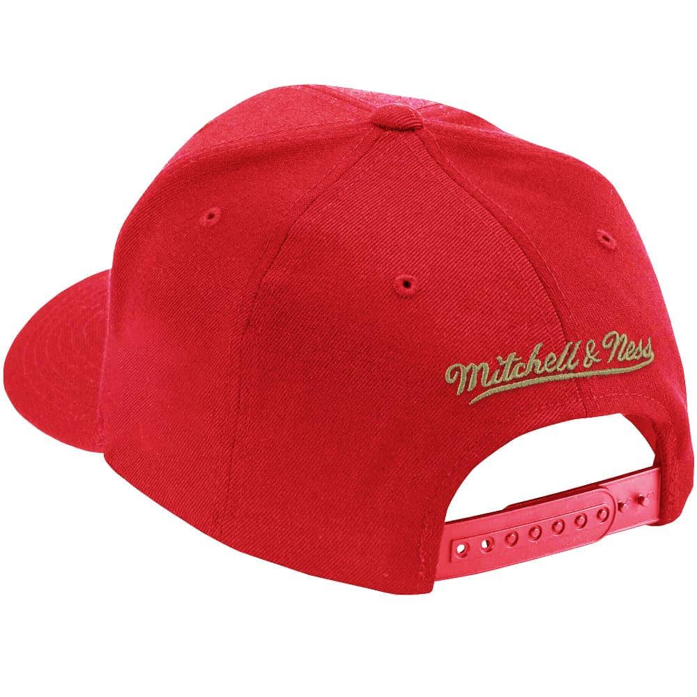 Mitchell And Ness Caps San Francisco 49ers Mitchell & Ness NFL Sweep Right Classic Red Curve Snapback Hat - Red