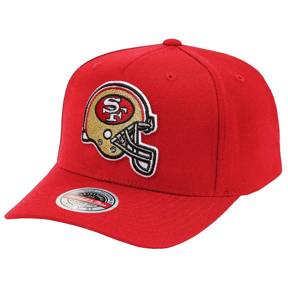 Mitchell And Ness Caps San Francisco 49ers Mitchell & Ness NFL Sweep Right Classic Red Curve Snapback Hat - Red