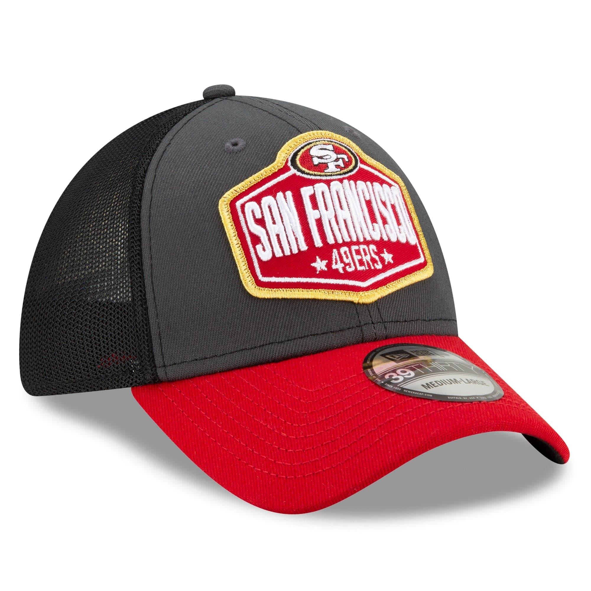 New Era Caps San Francisco 49ers New Era 2021 NFL Draft 39THIRTY Flex Fit Curve Hat - Graphite