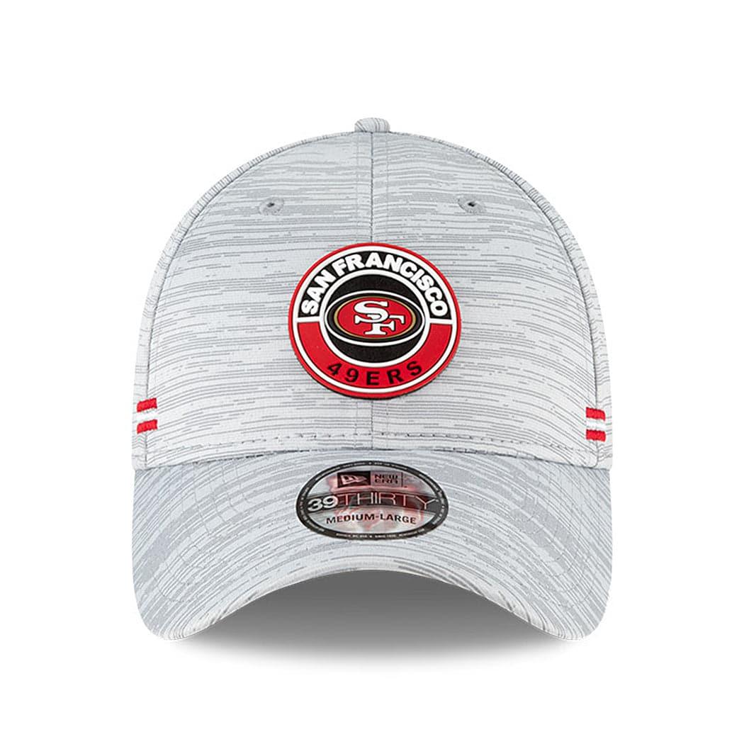 New Era Caps San Francisco 49ers New Era NFL 2020 39THIRTY Sideline 39THIRTY Flex Fit Curve Hat - Grey