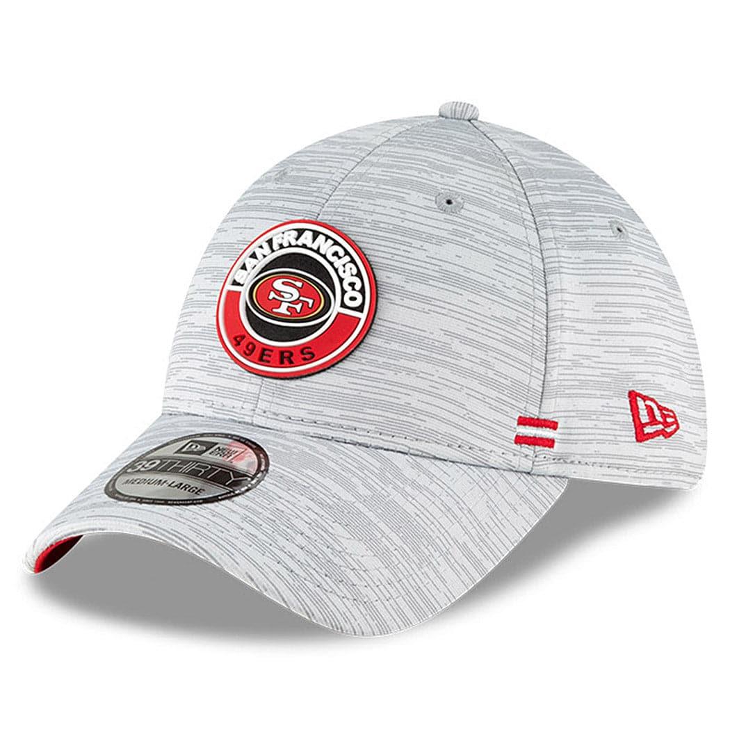 New Era Caps San Francisco 49ers New Era NFL 2020 39THIRTY Sideline 39THIRTY Flex Fit Curve Hat - Grey