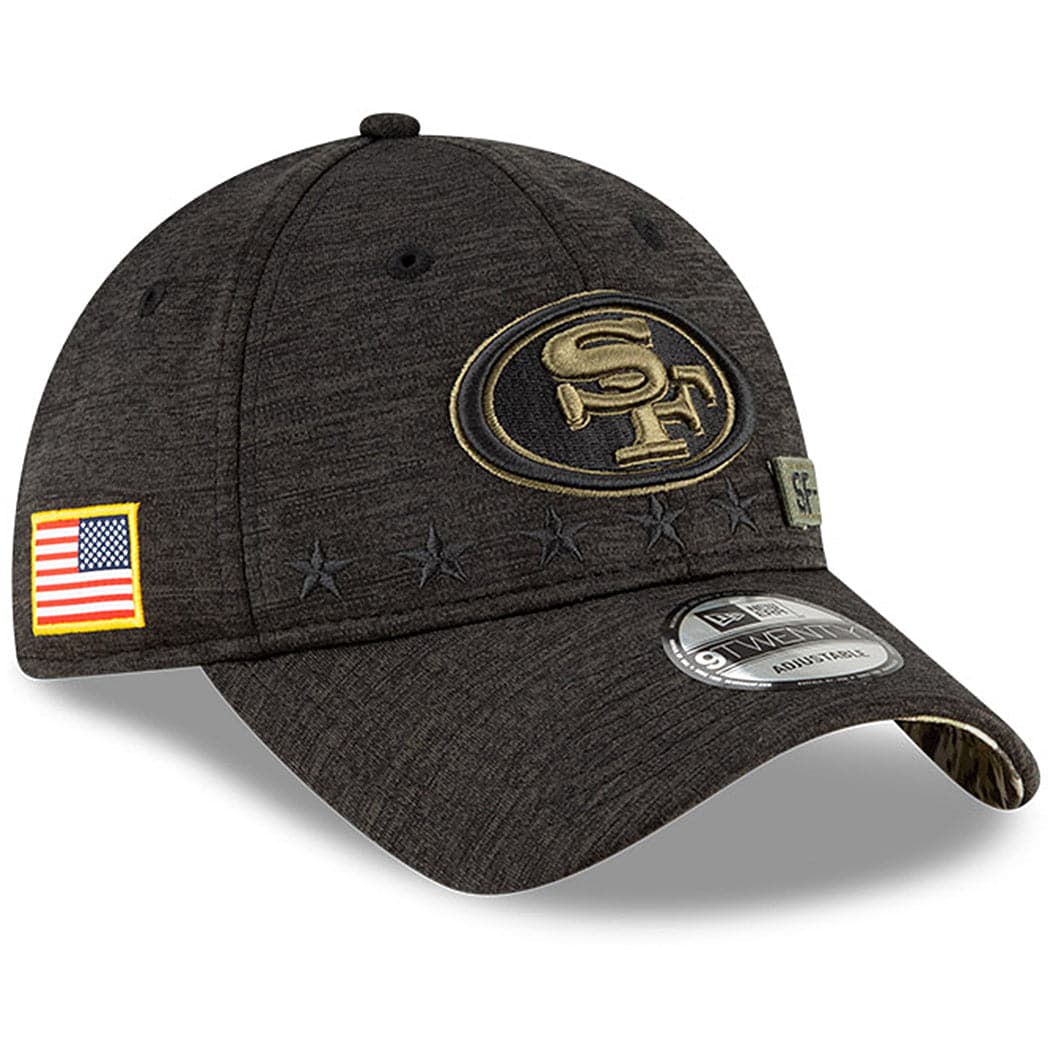 New Era Caps San Francisco 49ers New Era NFL 2020 Salute To Service 9TWENTY Curve Hat - Black