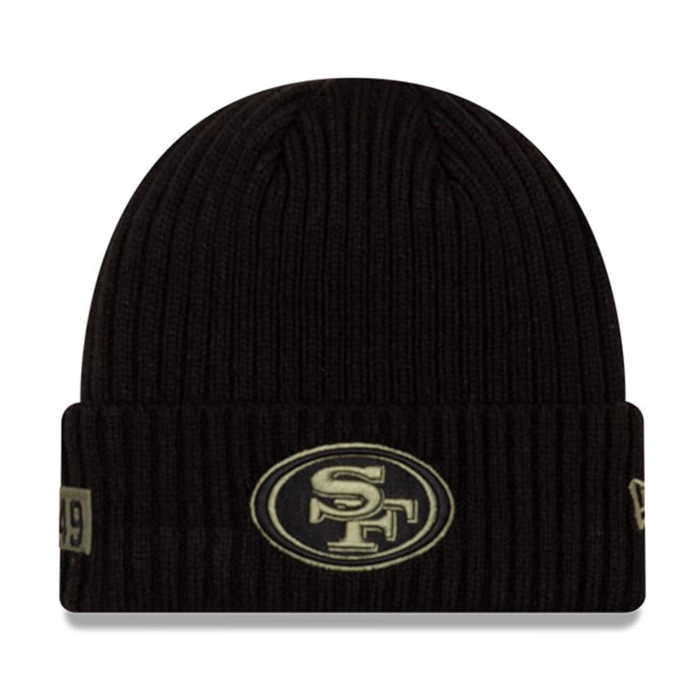 New Era Beanies San Francisco 49ers New Era NFL 2020 Salute To Service Cuffed Knit Beanie - Black