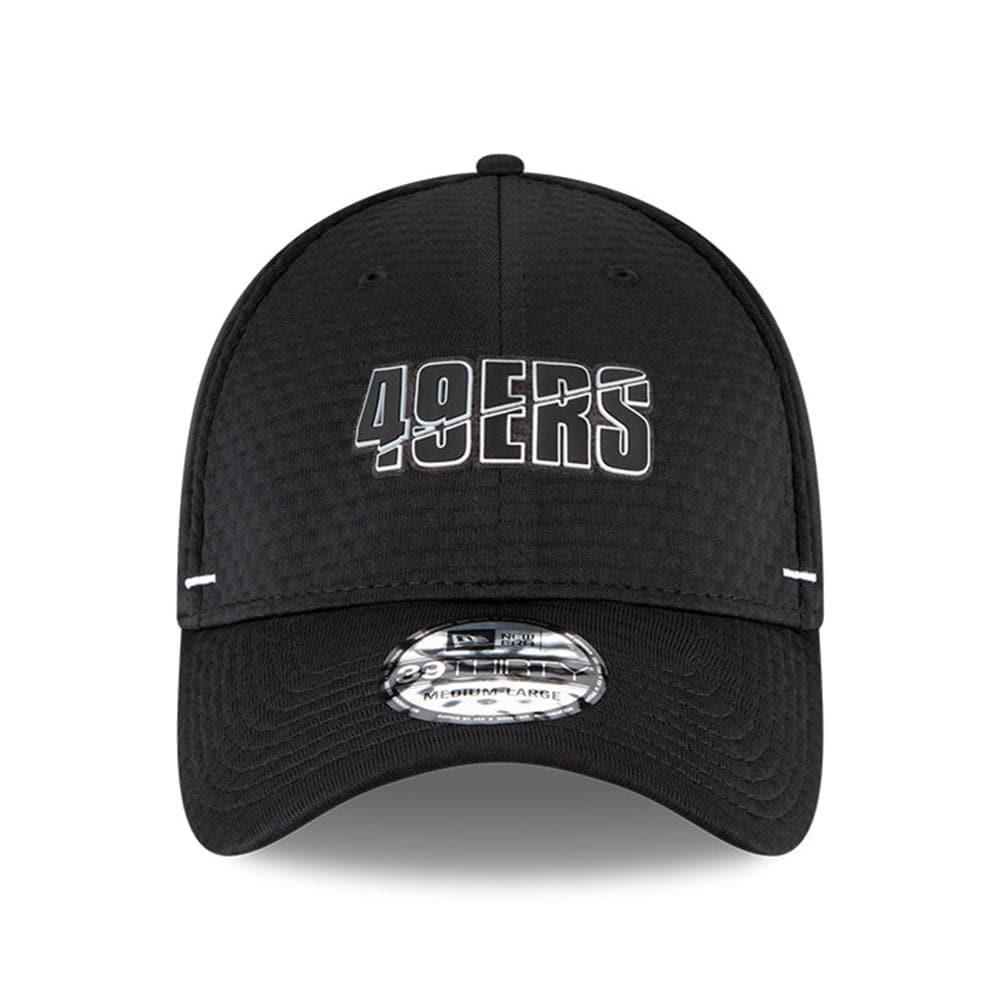 New Era Caps San Francisco 49ers New Era NFL 2020 Summer Sideline 39THIRTY Flex Fit Curve Hat - Black