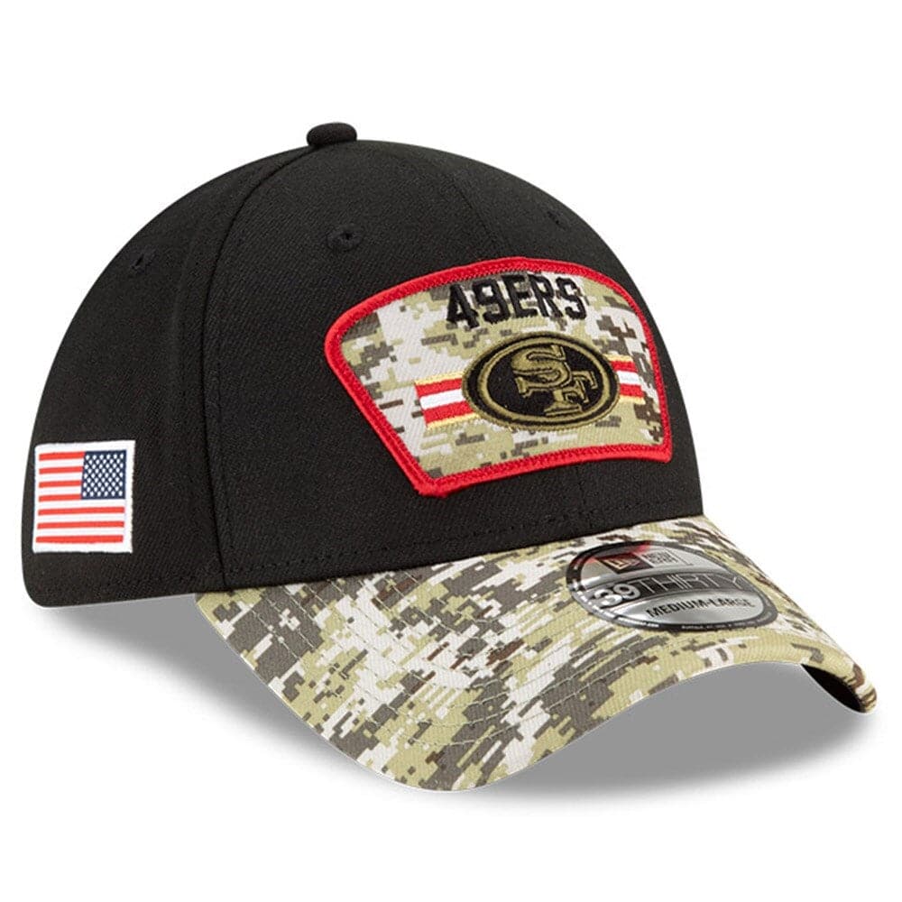 New Era Caps San Francisco 49ers New Era NFL 2021 Salute To Service 39THIRTY Flex Fit Hat - Black