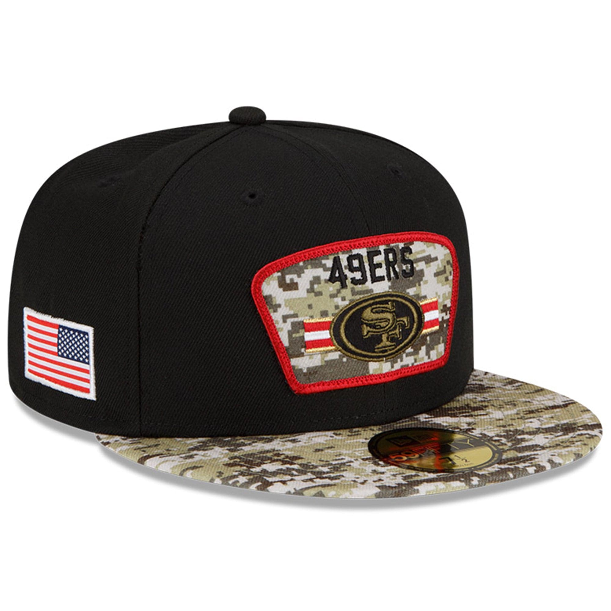 New Era Caps San Francisco 49ers New Era NFL 2021 Salute To Service 59FIFTY Fitted Hat - Black