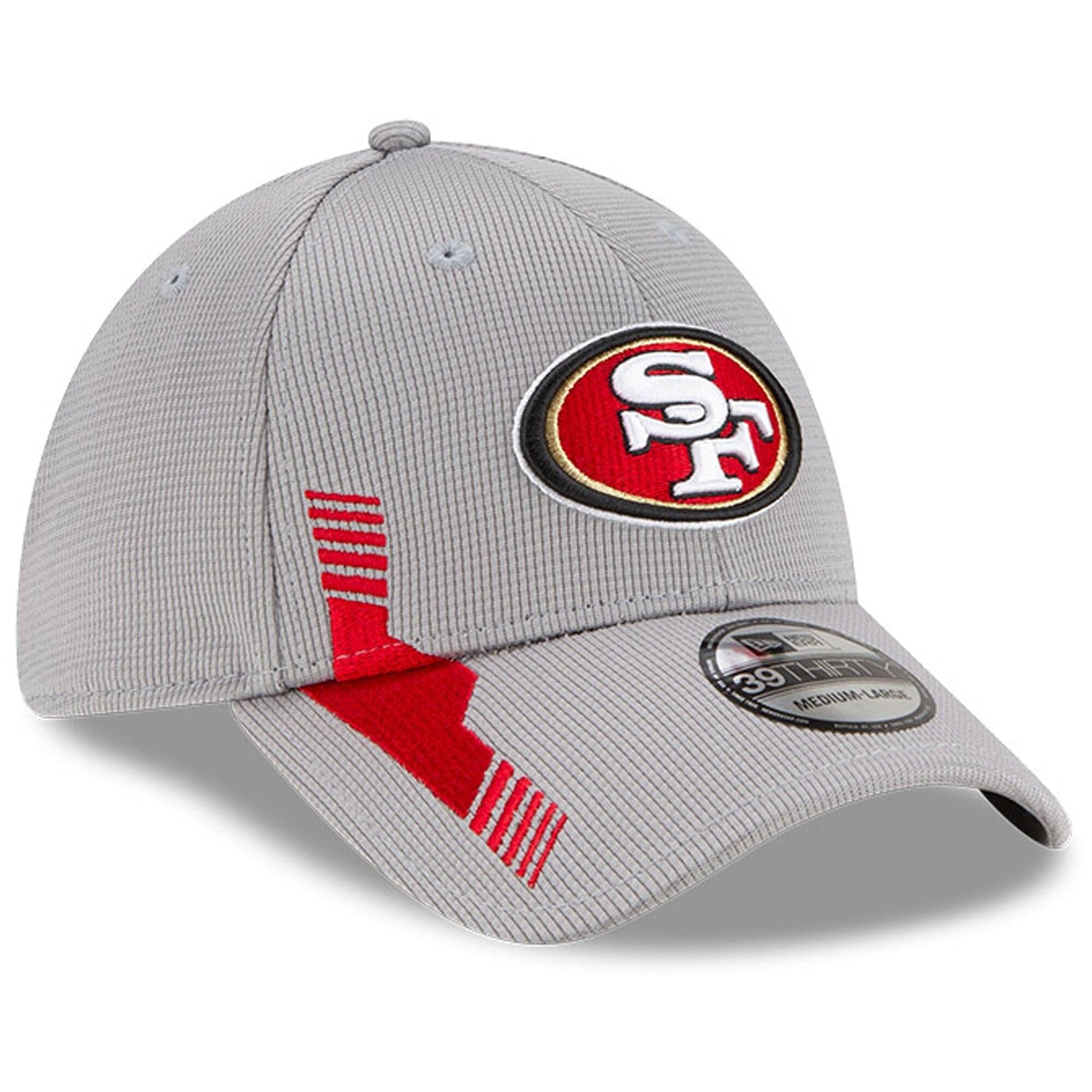 New Era Caps San Francisco 49ers New Era NFL 2021 Sideline Home 39THIRTY Flex Fit Hat - Grey