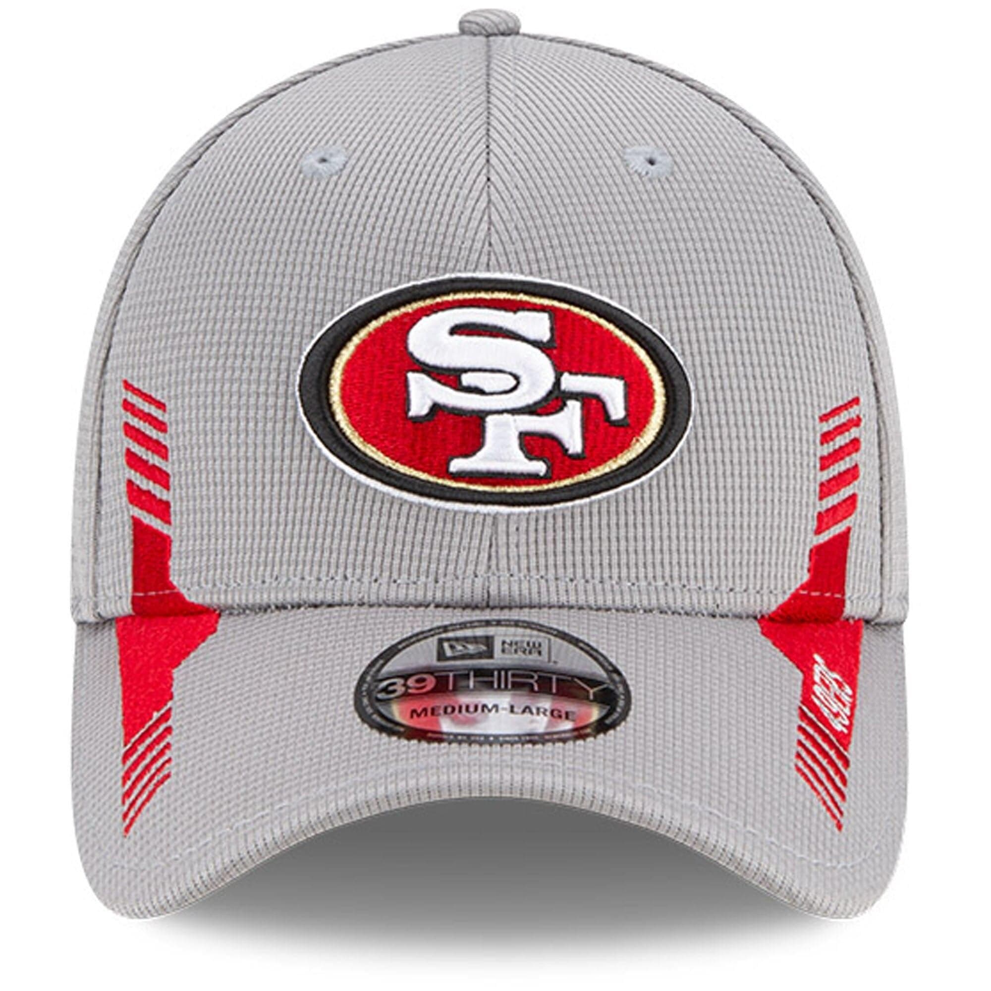 New Era Caps San Francisco 49ers New Era NFL 2021 Sideline Home 39THIRTY Flex Fit Hat - Grey