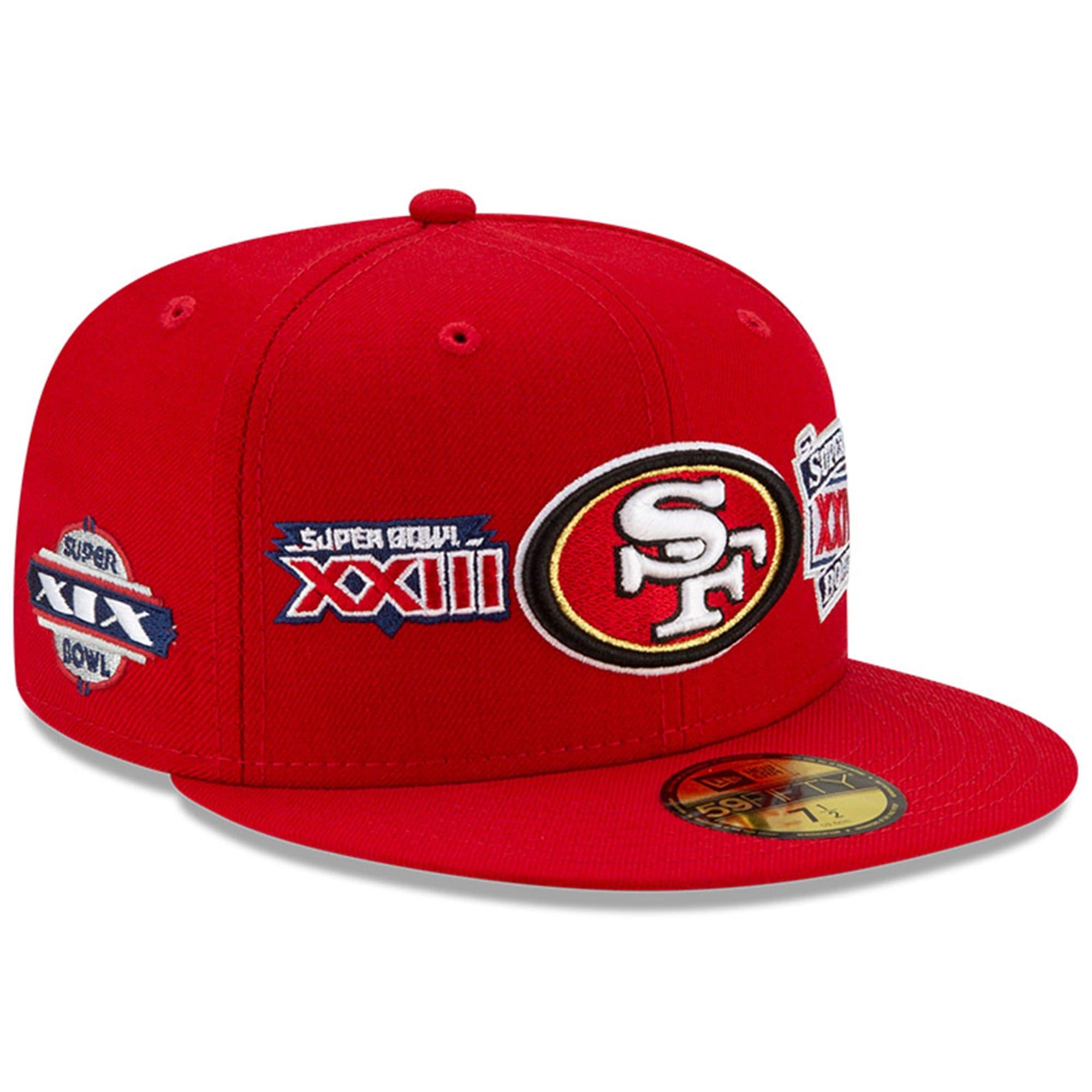 New Era Caps San Francisco 49ers New Era NFL Champions Patch 59FIFTY Fitted Hat - Red