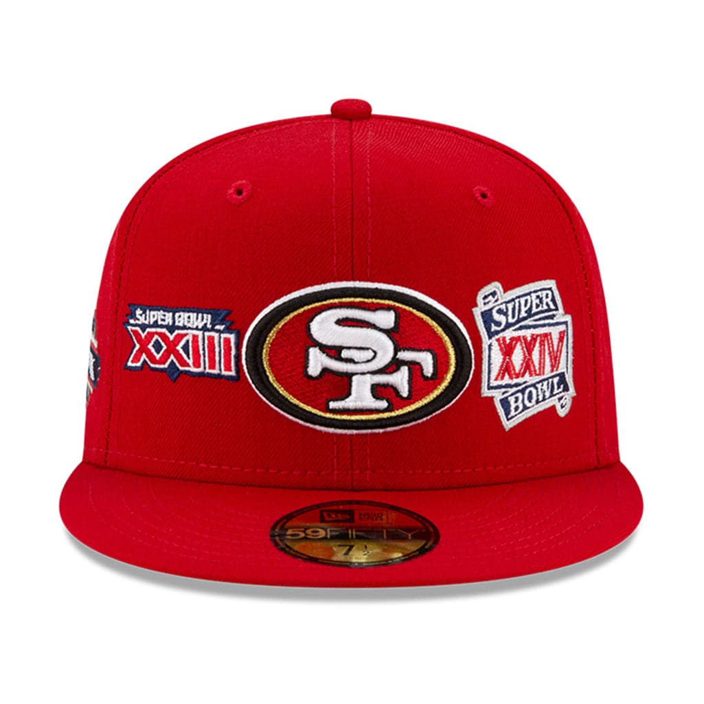 New Era Caps San Francisco 49ers New Era NFL Champions Patch 59FIFTY Fitted Hat - Red