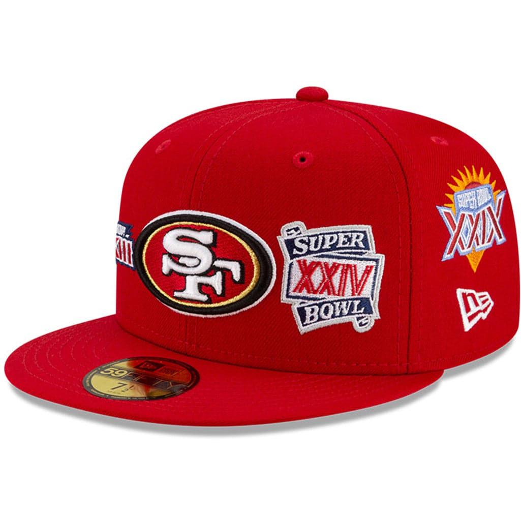 New Era Caps San Francisco 49ers New Era NFL Champions Patch 59FIFTY Fitted Hat - Red