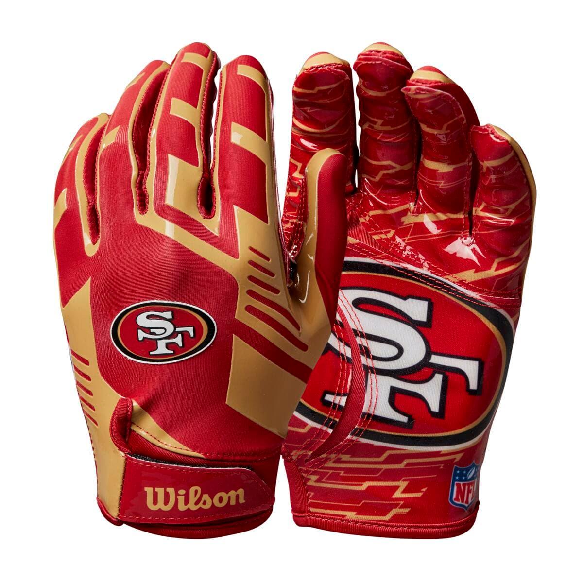 Wilson Sporting Goods Gloves San Francisco 49ers Wilson NFL Team Stretch Fit Receiver Gloves