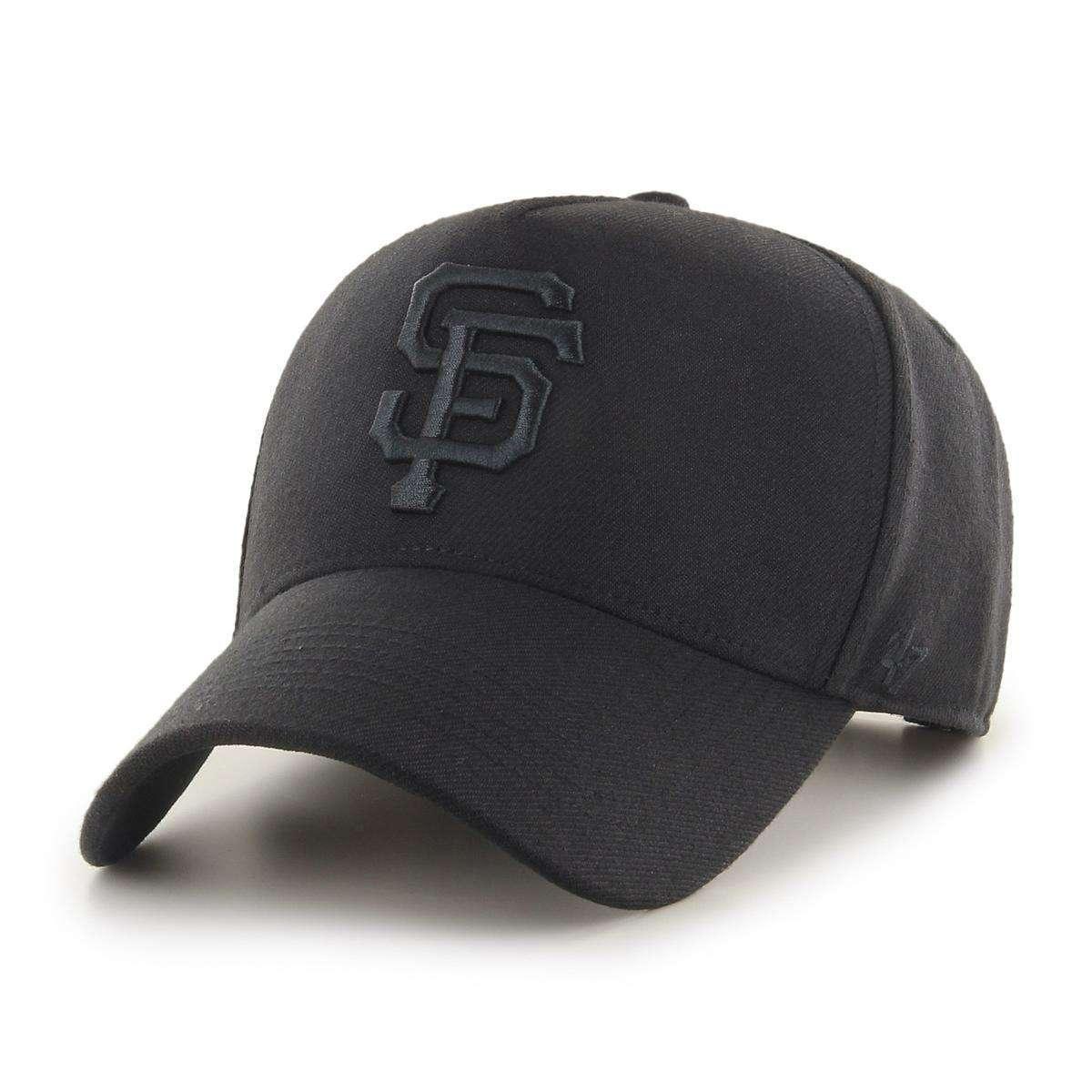 47 Brand Caps San Francisco Giants '47 MLB Black On Black MVP DT Pinch Curve Snapback Hat