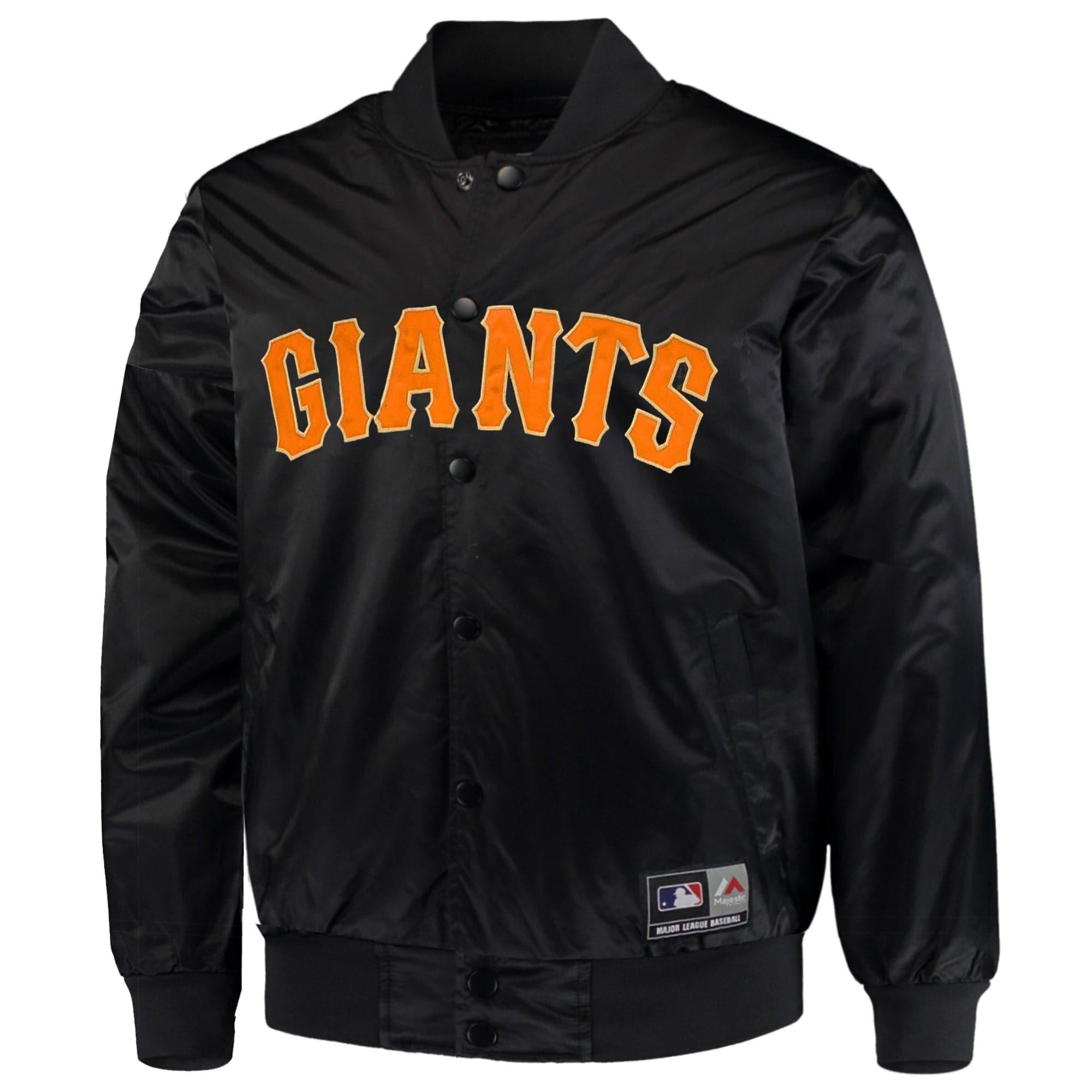Majestic Athletic Jackets San Francisco Giants Majestic MLB Team Bomber Jacket- Black