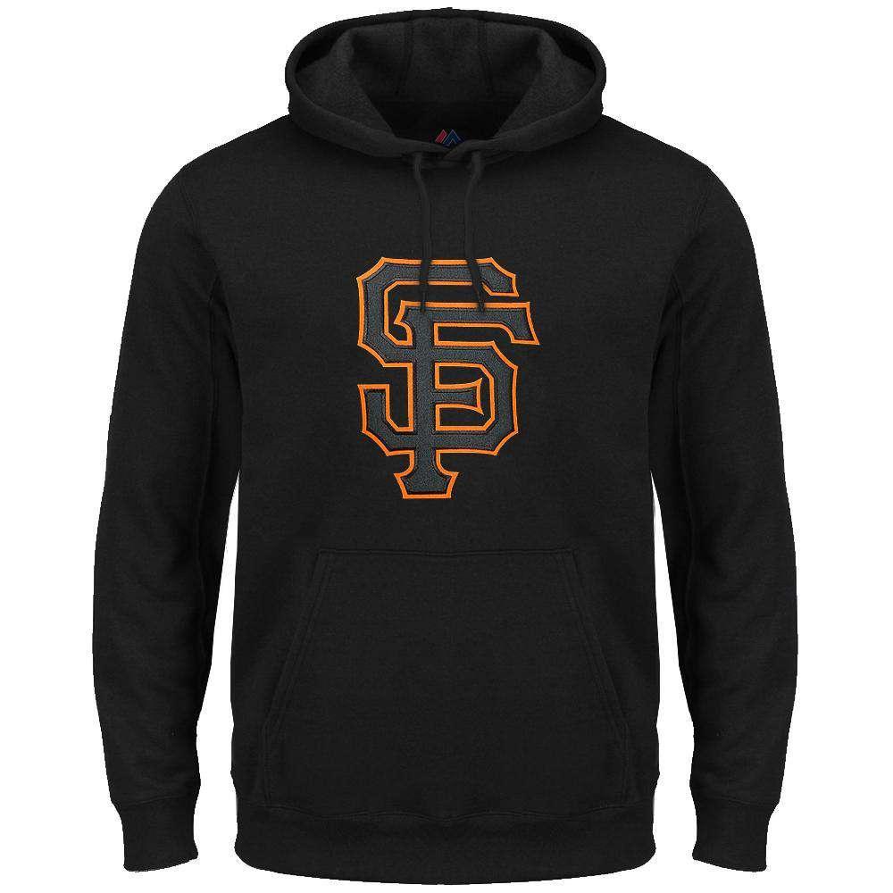 Majestic Athletic Jumpers San Francisco Giants Majestic MLB Tek Patch Hoodie Jumper - Black