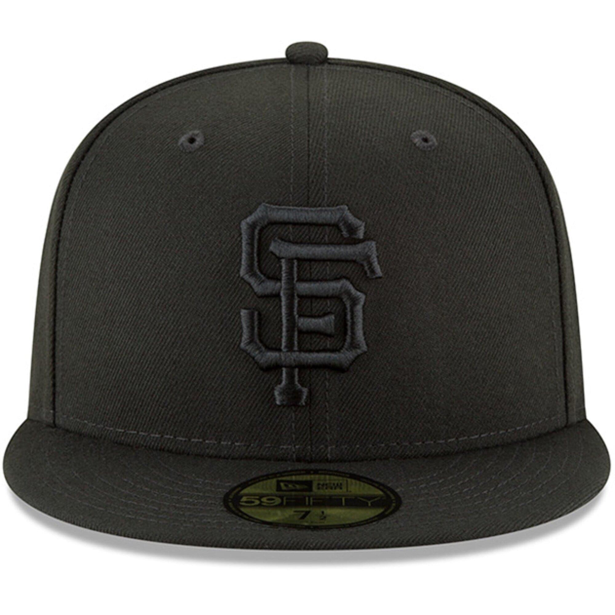 New Era Caps San Francisco Giants New Era MLB Black On Black 59FIFTY Fitted Hat - Black
