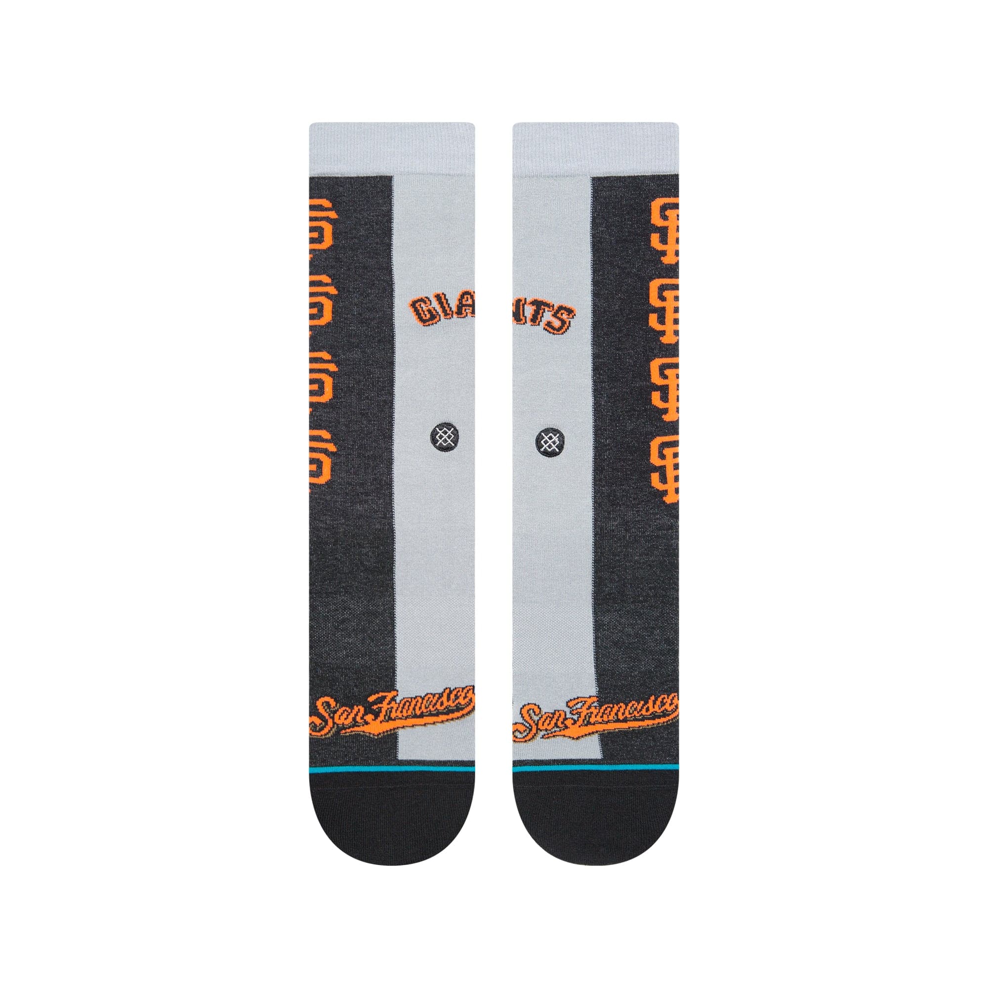 Stance Socks Large (9-12 US) San Francisco Giants Stance MLB Grey Split Crew Socks - Black