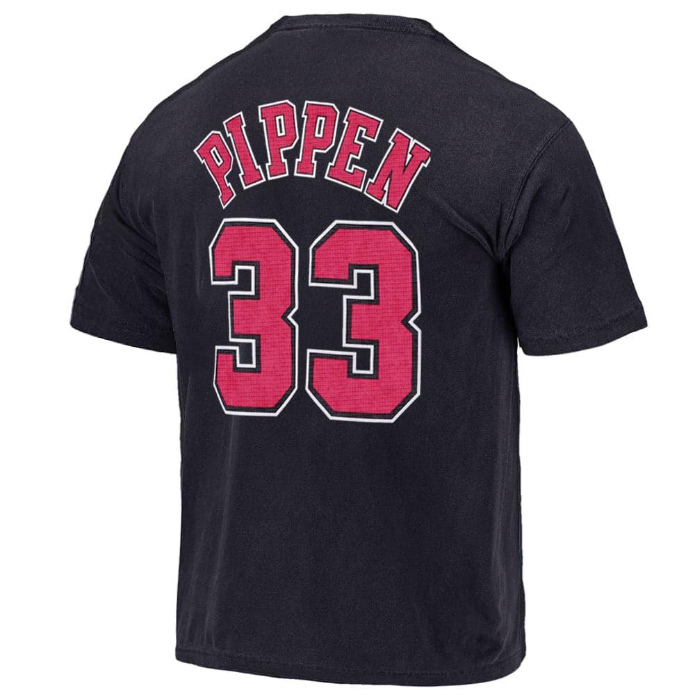 Mitchell And Ness T-Shirts Scottie Pippen Chicago Bulls Mitchell & Ness NBA HWC Player Vintage Oversized T-Shirt - Faded Black