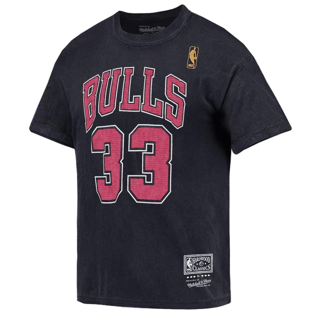 Mitchell And Ness T-Shirts Scottie Pippen Chicago Bulls Mitchell & Ness NBA HWC Player Vintage Oversized T-Shirt - Faded Black