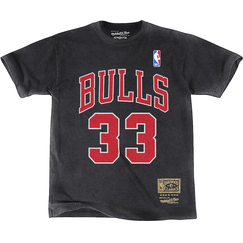 Mitchell And Ness T-Shirts Scottie Pippen Chicago Bulls Mitchell & Ness NBA Name & Number T-Shirt - Vintage Black