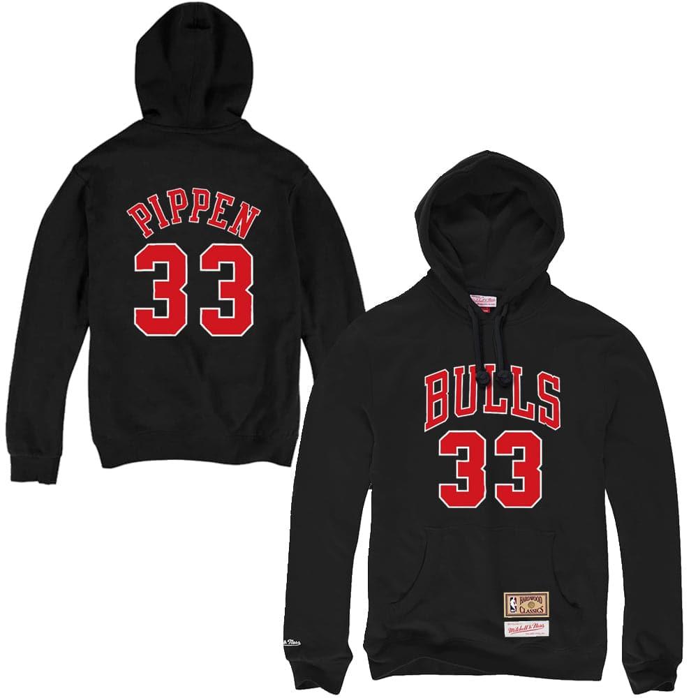 Mitchell And Ness Jumpers Scottie Pippen Chicago Bulls Mitchell & Ness NBA Player Hoodie Jumper - Black