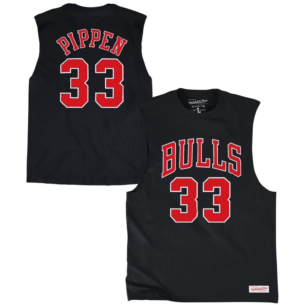 Mitchell And Ness T-Shirts Scottie Pippen Chicago Bulls Mitchell & Ness NBA Player Muscle T-Shirt - Black