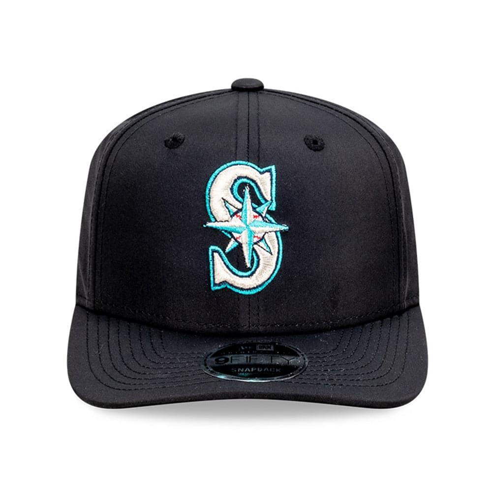 New Era Caps Seattle Mariners New Era MLB Team Prolight 9FIFTY OF Pre-Curved Snapback Hat - Black
