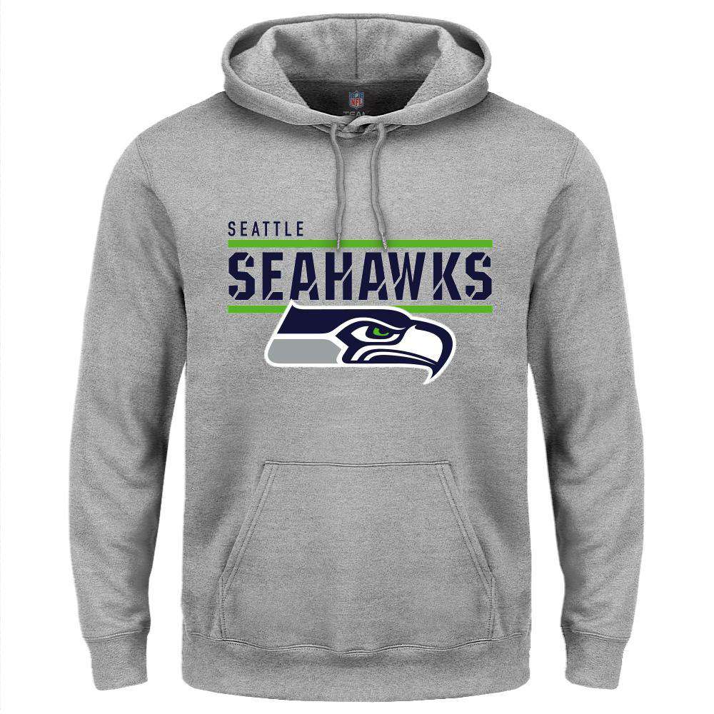 Majestic Athletic Jumpers Seattle Seahawks Majestic NFL Flex Team Hoodie Jumper - Grey Marle