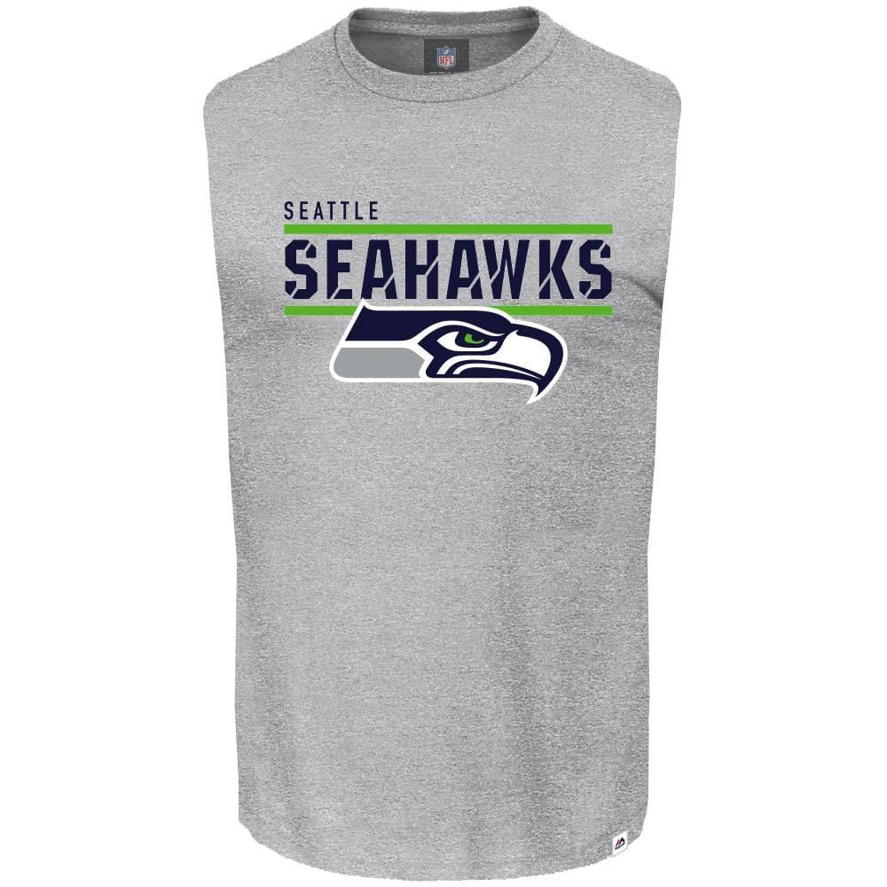 Majestic Athletic T-Shirts Seattle Seahawks Majestic NFL Team Flex Sleeveless Muscle T-Shirt - Grey