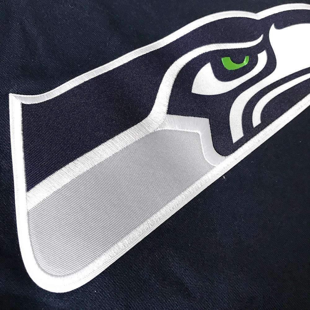 Majestic Athletic Jumpers Seattle Seahawks Majestic NFL Tek Patch Hoodie Jumper - Navy