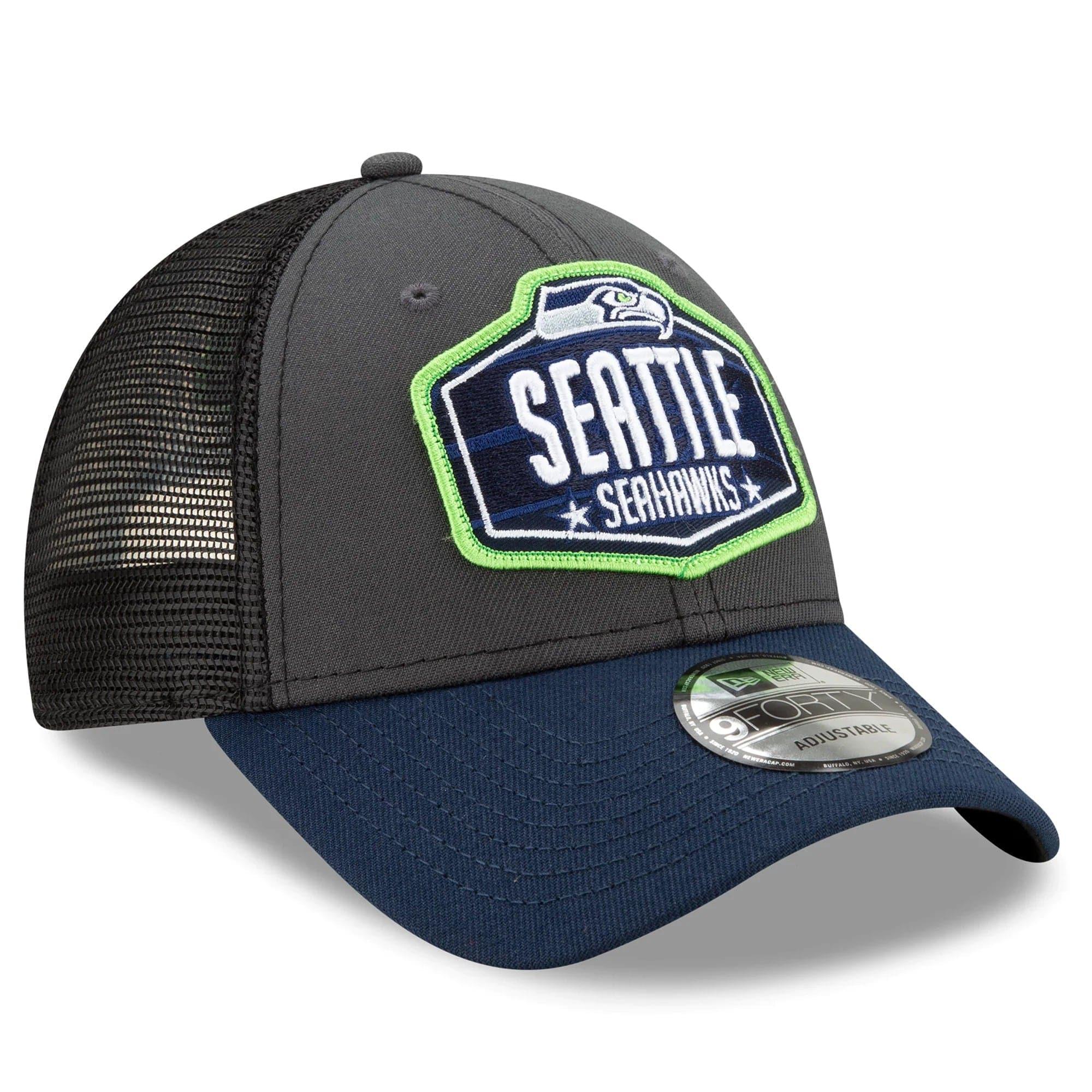 New Era Caps Seattle Seahawks New Era 2021 NFL Draft 9FORTY Snapback Curve Hat - Graphite