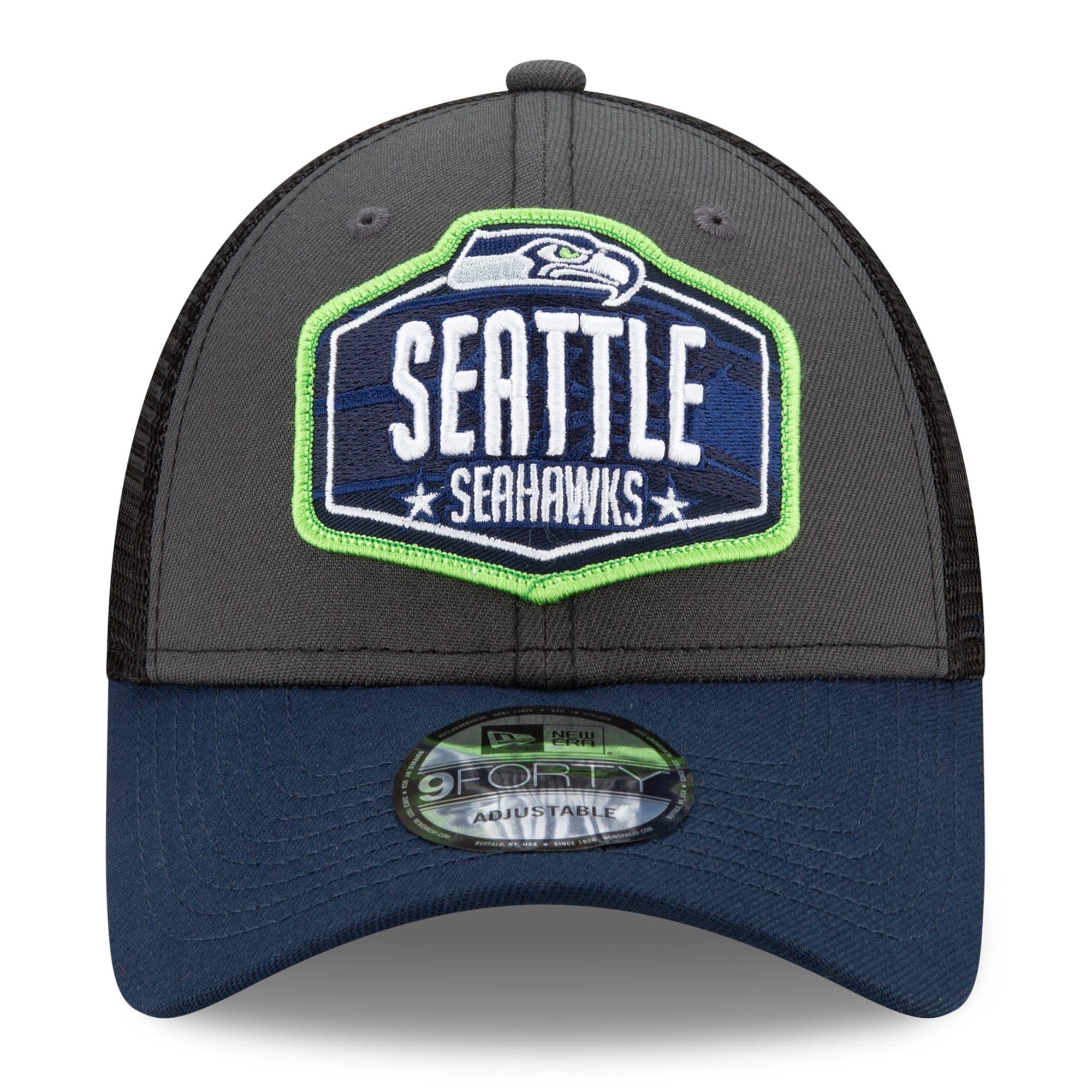 New Era Caps Seattle Seahawks New Era 2021 NFL Draft 9FORTY Snapback Curve Hat - Graphite