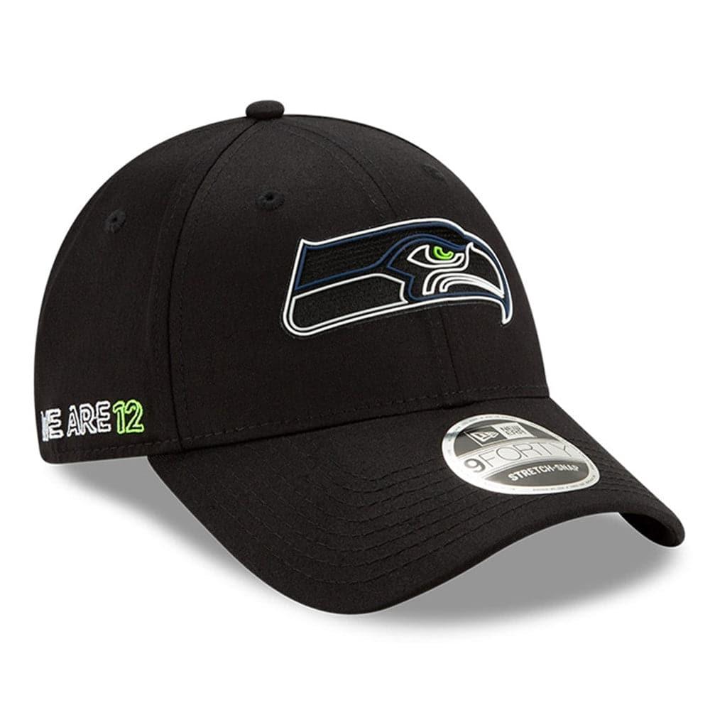 New Era Caps Seattle Seahawks New Era NFL 2020 Draft 9FORTY Stretch Snapback Curve Hat - Black