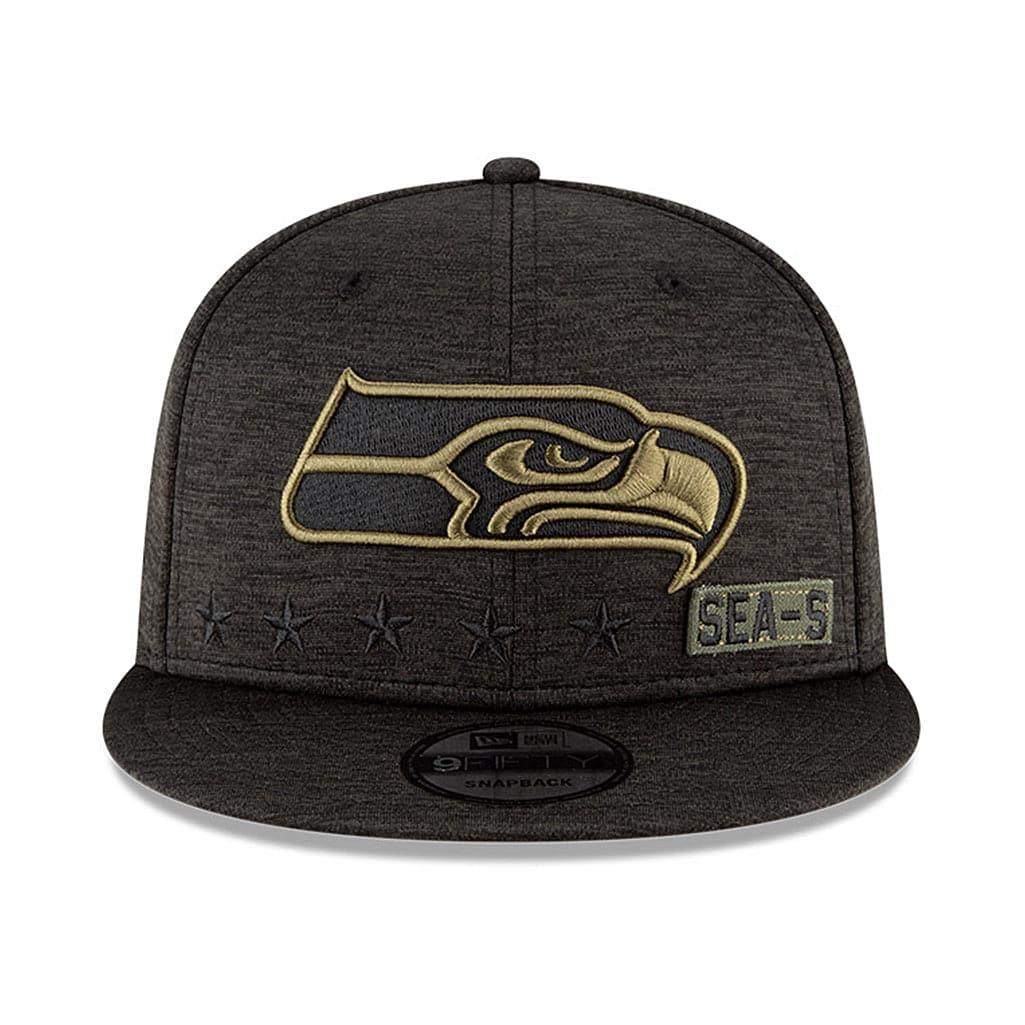 New Era Caps Seattle Seahawks New Era NFL 2020 Salute To Service 9FIFTY Snapback Hat - Black