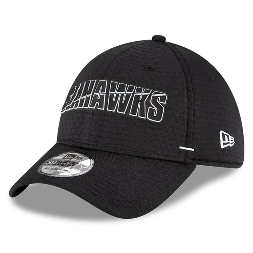 New Era Caps Seattle Seahawks New Era NFL 2020 Summer Sideline 39THIRTY Flex Fit Curve Hat - Black
