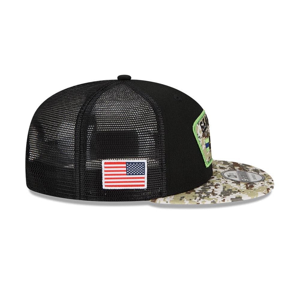 New Era Caps Seattle Seahawks New Era NFL 2021 Salute To Service 9FIFTY Snapback Hat - Black