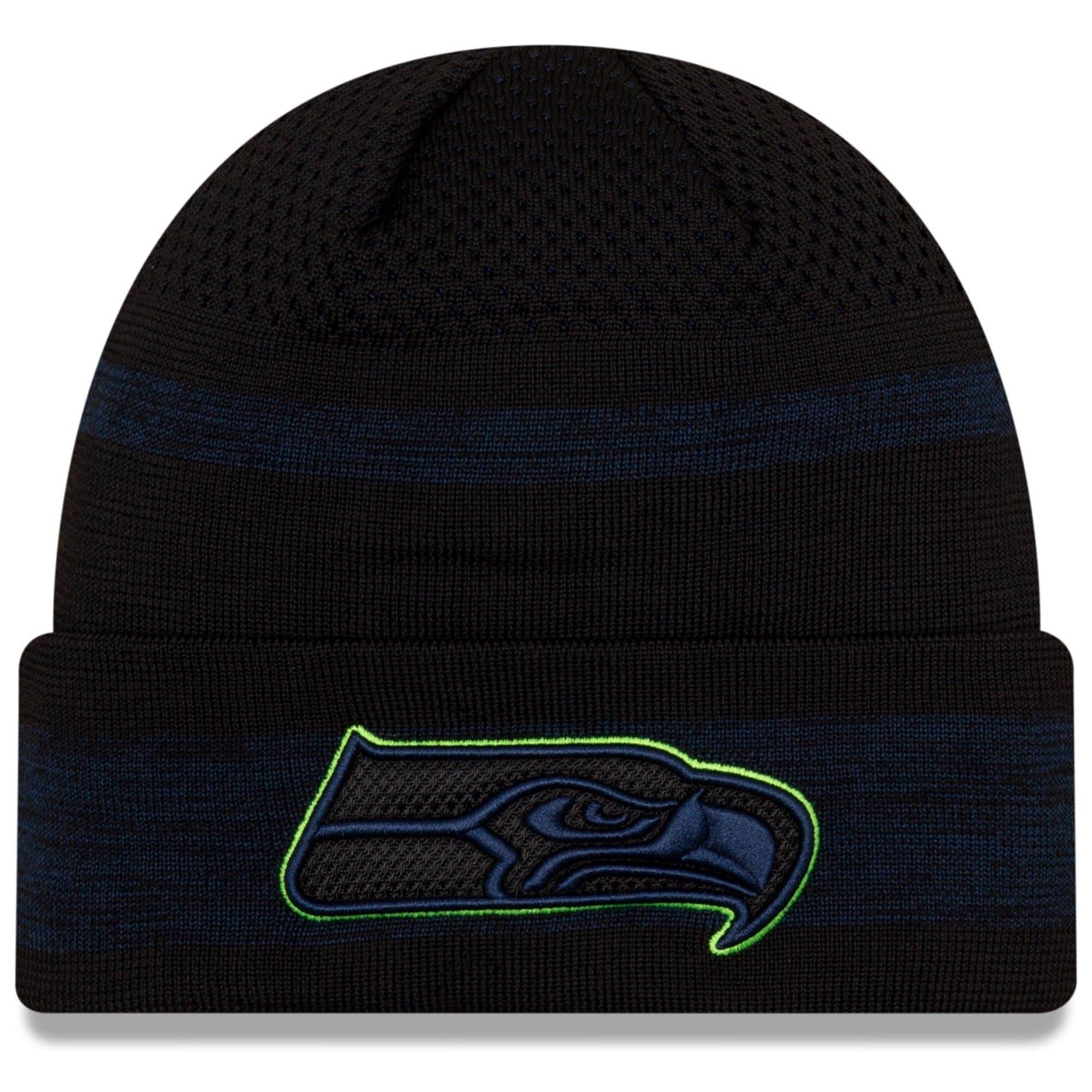 New Era Beanies Seattle Seahawks New Era NFL 2021 Sideline Performance Tech Cuff Beanie - Black