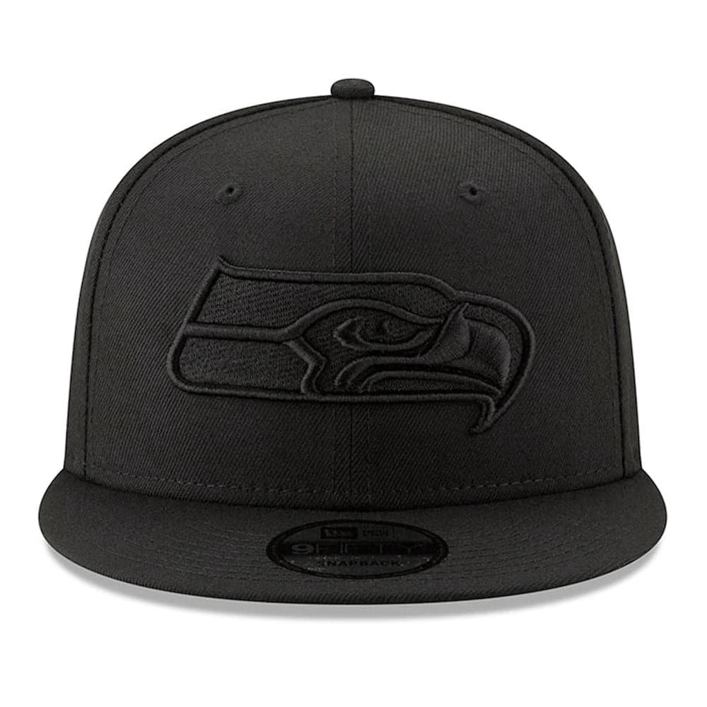New Era Caps Seattle Seahawks New Era NFL Black On Black 9FIFTY Snapback Hat - Black